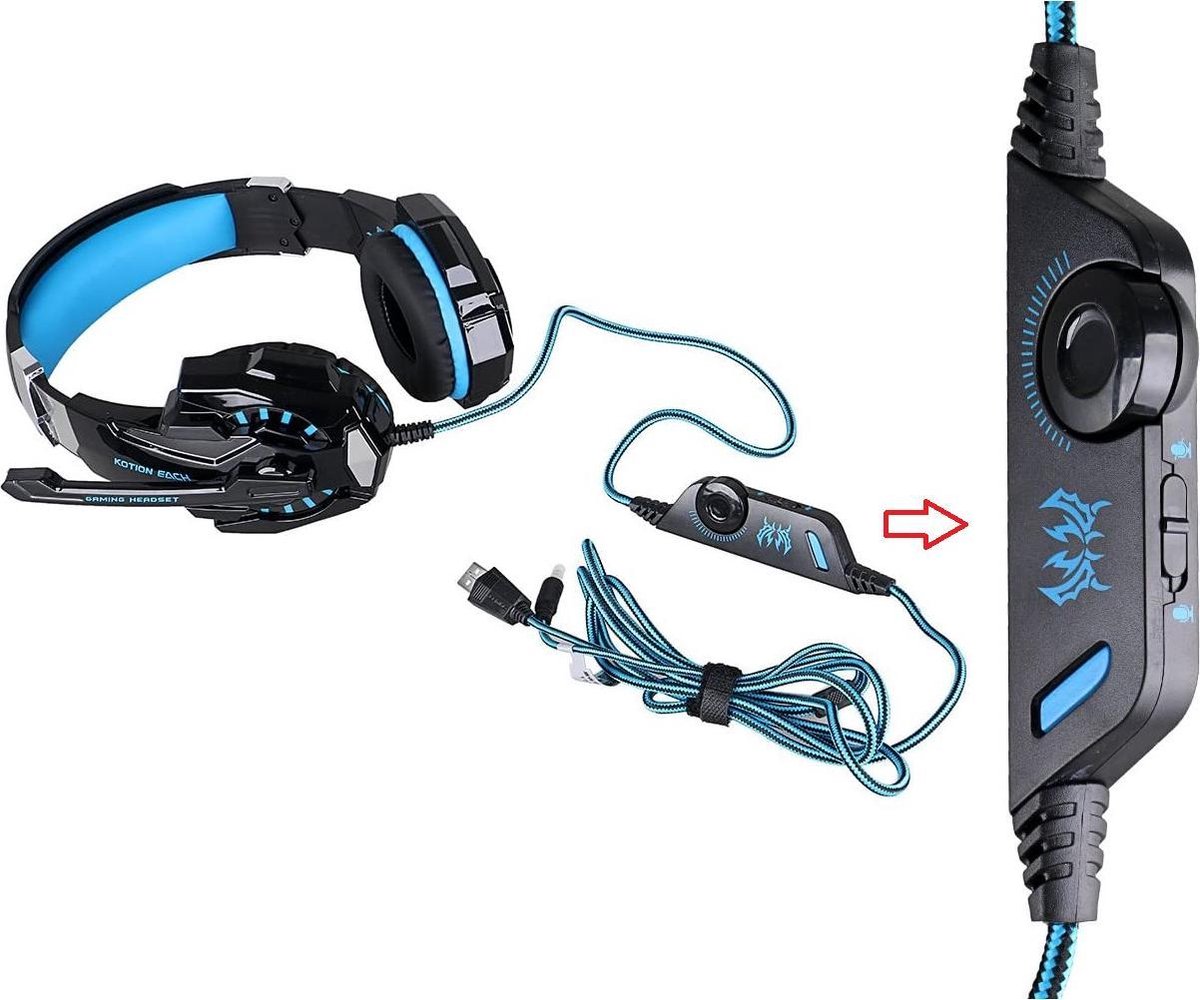 KOTION EACH G9000 PRO Gaming Headset - Zwart/Blauw | bol.com