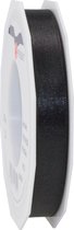 1x Luxe Hobby/decoratie zwarte satijnen sierlinten 1,5 cm/15 mm x 25 meter- Luxe kwaliteit - Cadeaulint satijnlint/ribbon