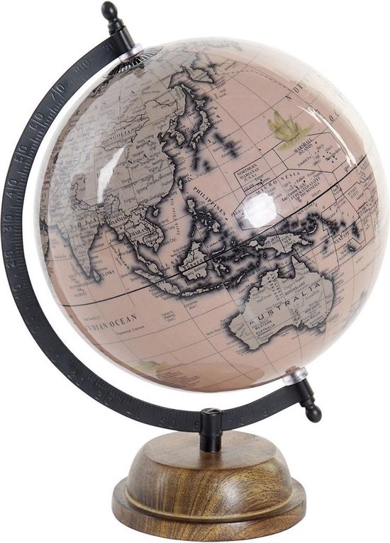 beeld Product Keelholte Decoratie wereldbol/globe roze op metalen voet/standaard 21 x 30 cm -... |  bol.com