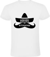 Adios Bitchagos  Heren t-shirt | lunchroom | spaans | doei | zuid amerika | mexicaans | slet | kado | Wit