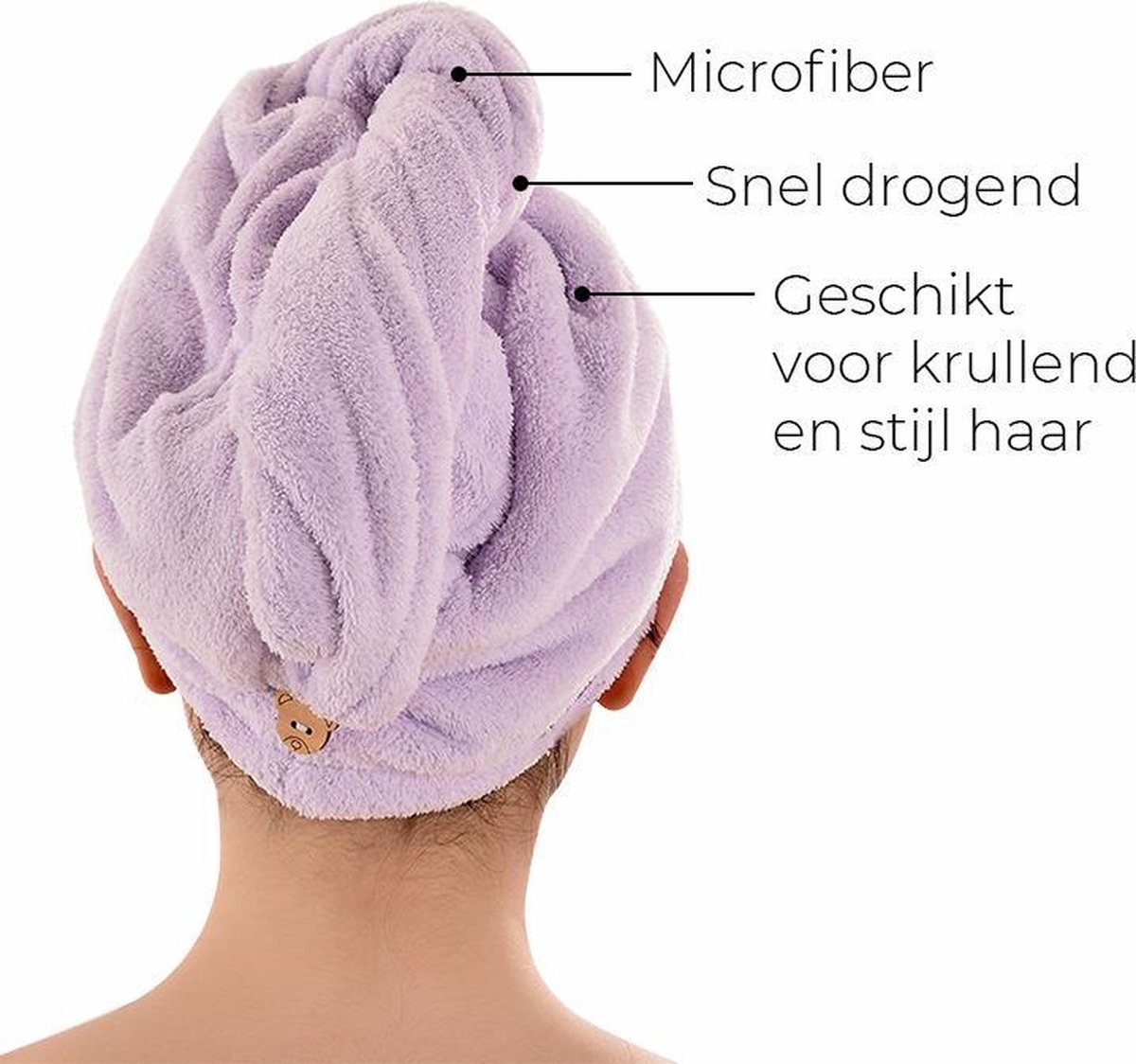 Amué Microfiber haarhanddoek Sneldrogend Microvezel hoofdhanddoek Paars goed absorberend snel droog gift