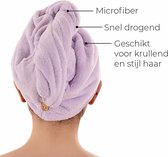 Microfiber haarhanddoek - Sneldrogend Microvezel hoofdhanddoek - Paars - zacht - absorberend
