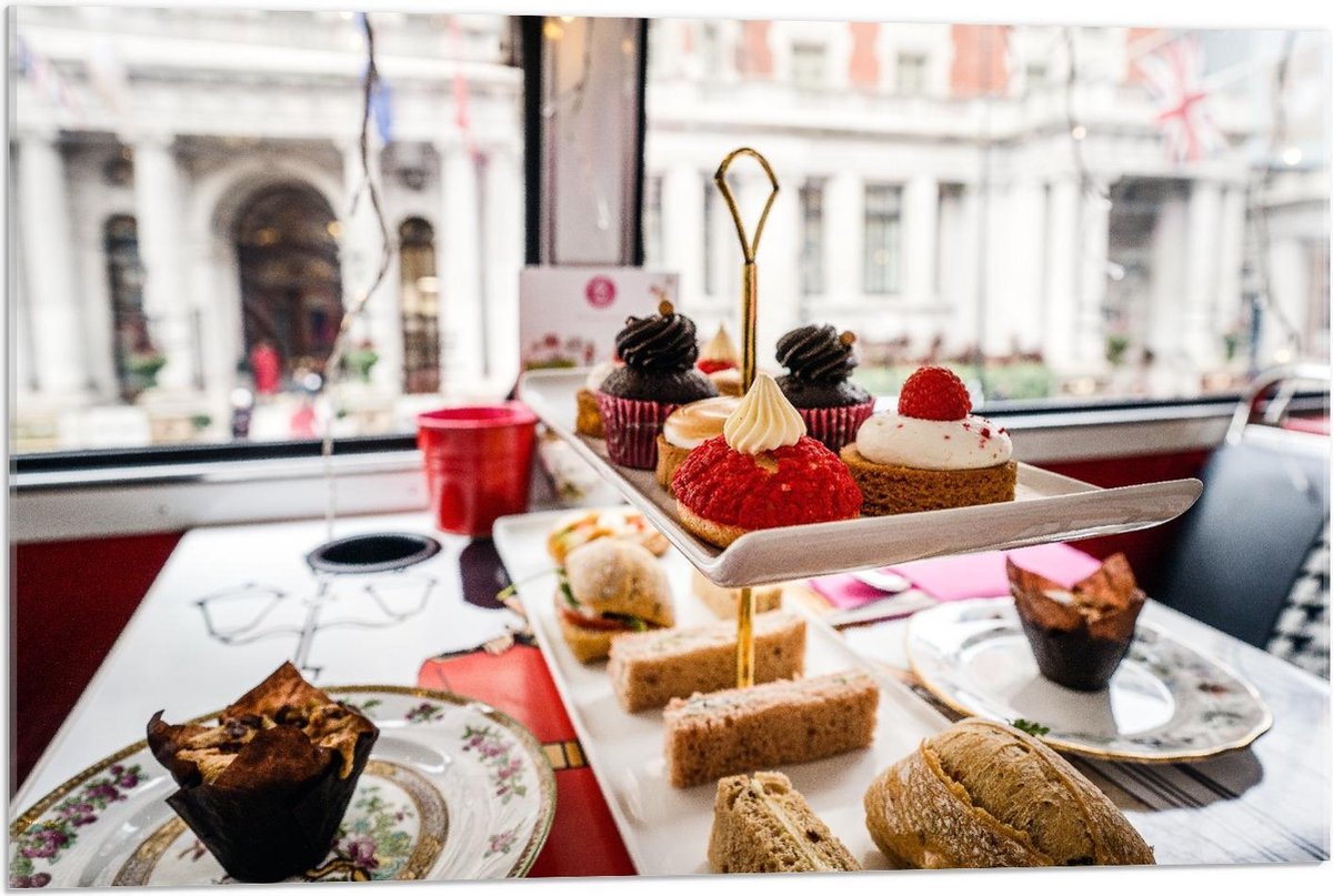 Plexiglas - High tea Tafel - 90x60cm Foto op Plexiglas (Wanddecoratie op Plexiglas)
