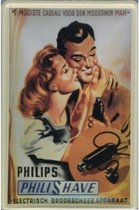 PHILIPS PhiliShave - Electrisch Droogscheerapparaat - Metalen reclamebord - 10 x 15 cm - Wandbord