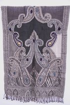 1001musthaves.com Wollen dames sjaal in grijs tinten met wol wit 70 x 180 cm
