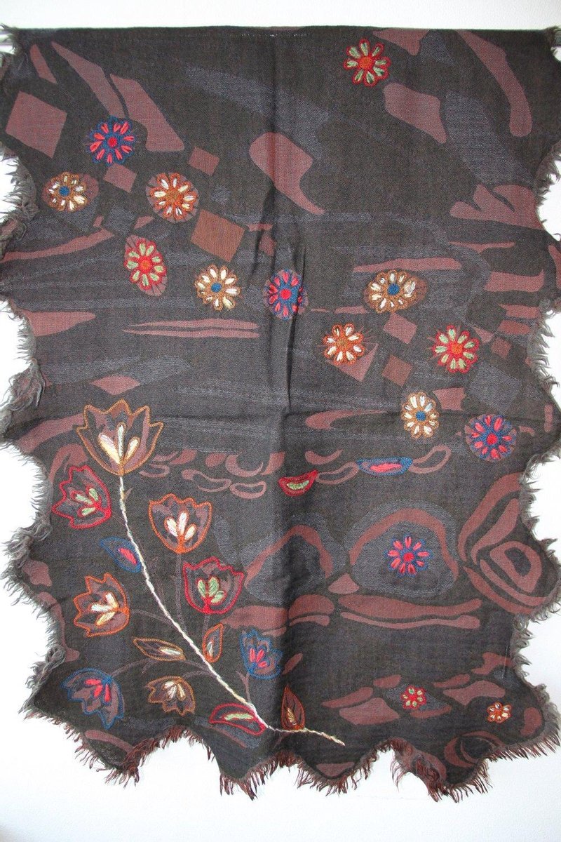 1001musthaves.com Wollen dames sjaal in zwart bruin antraciet 70 x 180 cm
