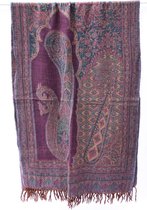 1001musthaves.com Wollen dames sjaal petrol paars 70 x 200 cm