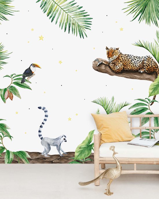 / Babykamer behang - Jungle Tiger Behang Mural - Slaapkamer -...
