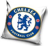 Chelsea kussen logo 40 x 40 cm wit