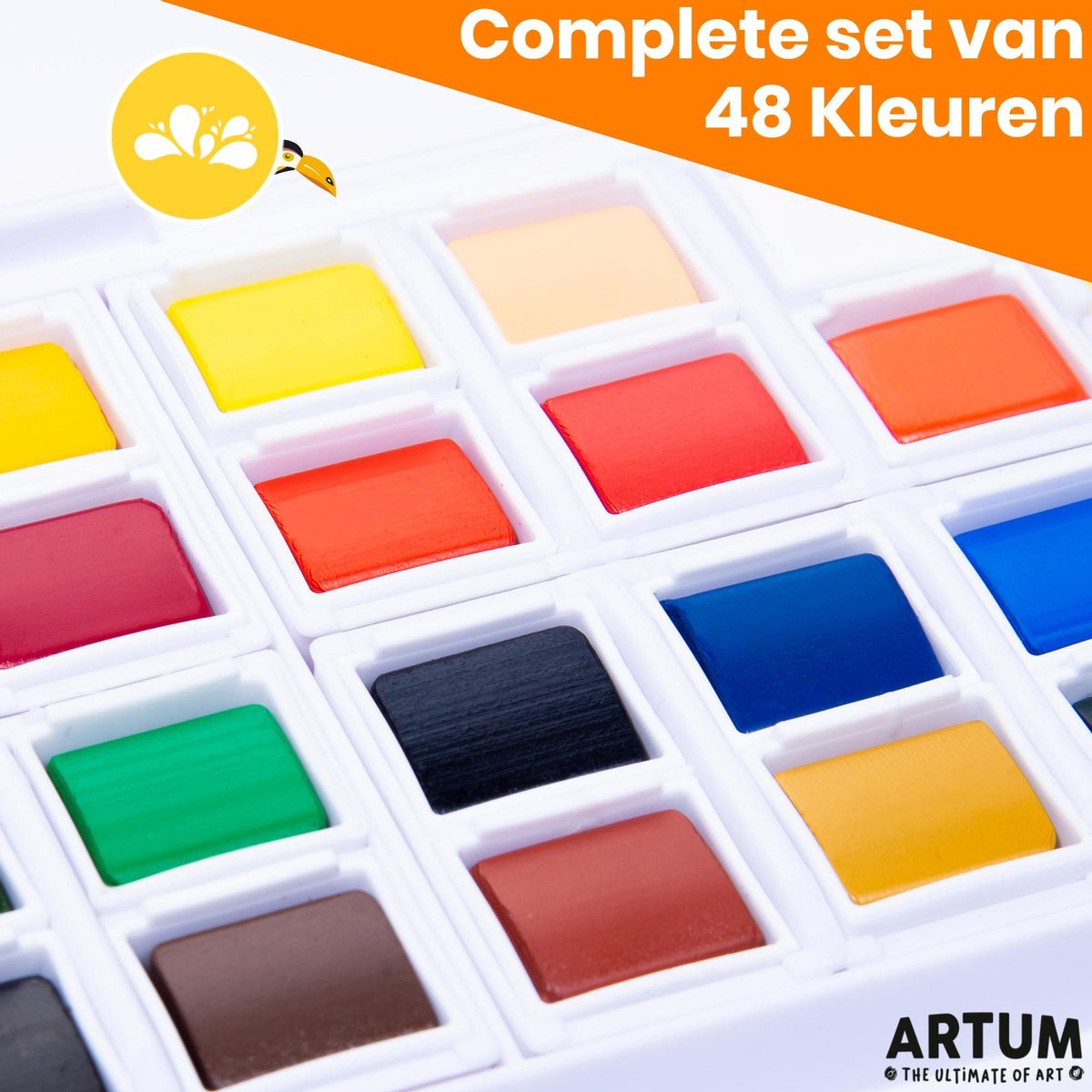 Set de peinture aquarelle 48 couleurs pour débutants – Comprend 2 Stylos pinceaux à Set de peinture aquarelle 48 couleurs pour débutants – Comprend 2 Stylos pinceaux à