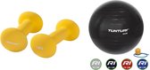 Tunturi - Fitness Set - Neopreen Dumbbellset 2 x 1,5 kg  - Gymball Zwart 65 cm