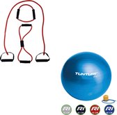 Tunturi - Fitness Set - Tubing Set Rood - Gymball Blauw 90 cm