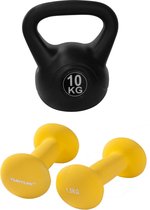 Tunturi - Fitness Set - Neopreen Dumbbellset 2 x 1,5 kg - Kettlebell 10 kg