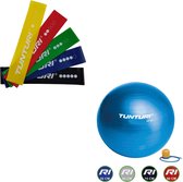 Tunturi - Fitness Set - Weerstandsbanden 5 stuks - Gymball Blauw 55 cm