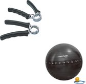 Tunturi - Fitness Set - Knijphalters 2 stuks - Gymball Zwart met Anti Burst 55 cm