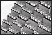 Kuotes Art - Aluminium Schilderij - Stap voor stap - Muurdecoratie - 40 x 60 cm
