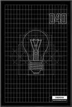 Kuotes Art - Ingelijste Poster Eindhoven - Muurdecoratie - 40 x 60 cm - zwart staand
