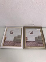 decoratieve fotolijstjes wit/grijs - set van 2 stuks