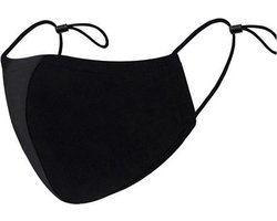 Verstelbare Katoenen Mondkapjes Wasbaar Zwart - 10 stuks