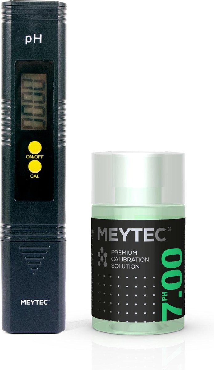 PH Meter - incl. premium kalibratievloeistof voor zwembad, spa, aquarium - Meytec®
