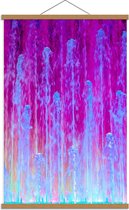 Schoolplaat – Blauwe en Roze Abstracte Kunst - 60x90cm Foto op Textielposter (Wanddecoratie op Schoolplaat)