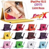 EmpX.nl Apple iPad Pro 10.5 (2017) 360° Draaibaar tablethoes met Stylus Pen en Screen protector Licht Roze Kunstleer | 360° Draaibaar Cover | Easy-click beschermhoes met gekleurde stylus pen 