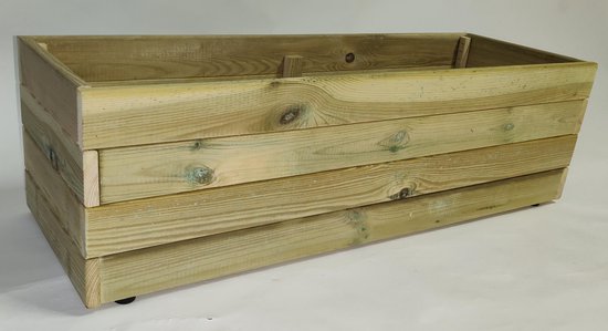 kwartaal teksten Gering Plantenbak bloembak balkonbak grenen hout geïmpregneerd 98x33x28cm -  handgemaakt -... | bol.com