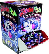 Fini boom pop vampire lolly+bubblegum Kaugom lolly 100 stuks-glutenvrij- Halloween-traktatie-verjaardag-uitdeelcadeau