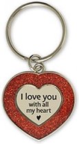 Glitter Sleutelhanger- I Love You