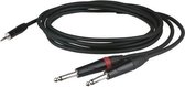 DAP Audio Stereo Mini jack  Overgangskabel 1,5m - Mini  Jack -  2x Jack - 1,5m