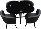 Tafelset Kanna, 4 stoelen - zwart