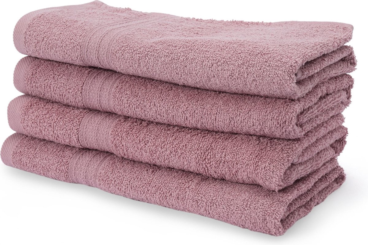 Lumaland - Handdoeken - 4 delige handdoekenset - 100% katoen - 50x100cm - Lavendel