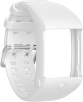 Wit siliconen bandje voor de Polar M600 – Maat: zie maatfoto - horlogeband - polsband - strap - siliconen - rubber - white