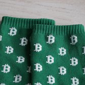 Bitcoin Sokken Groen Wit - BTC Sokken - Heren Of Dames Sokken - Sokken Groen - 39 - 42
