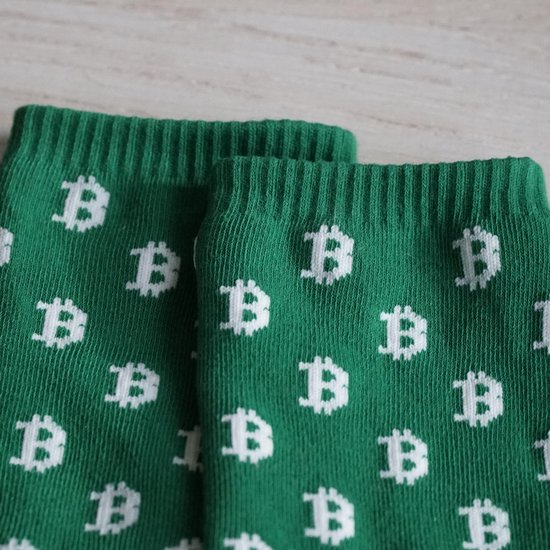 Bitcoin Sokken Groen Wit - BTC Sokken - Heren Of Dames Sokken - Sokken Groen  - 39 - 42 | bol