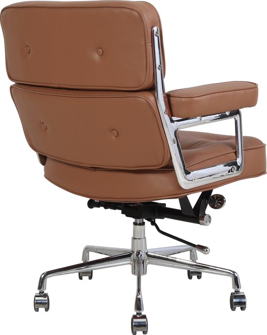 Eames lobby chair design bureaustoel ES104 in echt cognac bruin leer