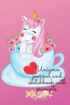 Unicorn journal and sketchbook with prompts.