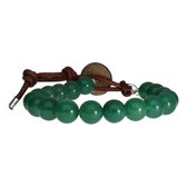 Bela Donaco Armband Classic  B8 - Bohemian green – Aventurijn - Leer