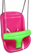 Babyschommel Luxe Roze/Appel Groen met PP Touwen