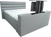 Slaaploods.nl Romance Plus - Complete Boxspring met TV Lift - t/m 43 inch - 140x220 cm - Grijs