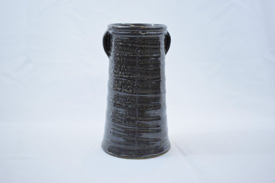 Brynxz vaas: antraciet, hoogglans, waterproof: 20 x Ø 12 cm: aardewerk