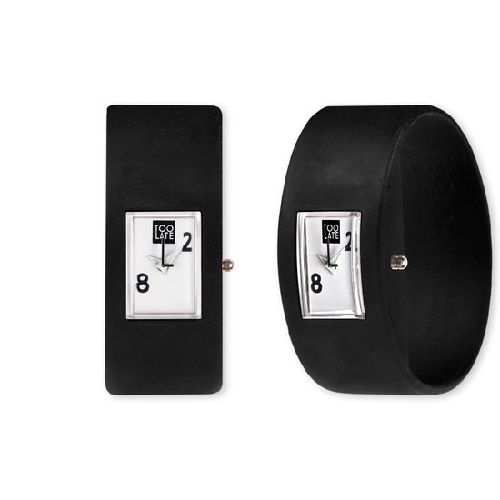TOO LATE - siliconen horloges - Analog Black Polsmaat L