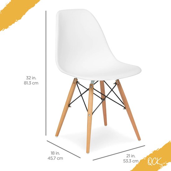 spleet vlees Ijveraar Witte Eetkamerstoelen (set van 6) - Eetkamerstoel - Scandinavische Stijl -  Set van 6 -... | bol.com