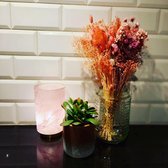 Light & living Marble glas Roze - Tafellamp LED - 12 x 18cm