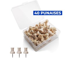 Punaises Voor Prikbord - 40 Stuks - Houten - Kantoor