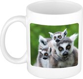 Dieren foto mok maki - maki apen beker wit 300 ml