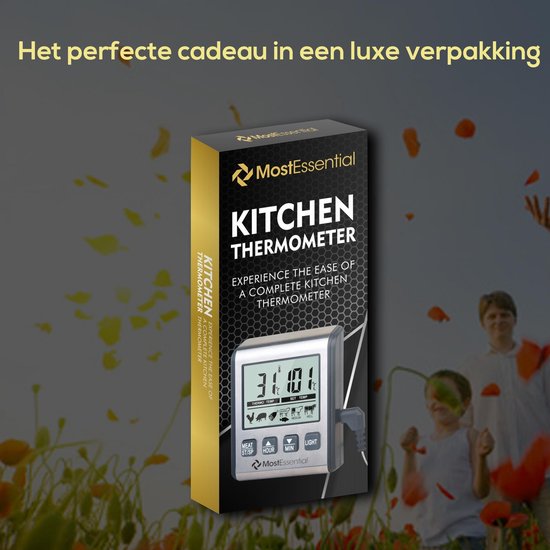 MostEssential Premium Keuken Thermometer - BBQ Thermometer - Suikerthermometer - Oventhermometer - Vlees Thermometer - Braad Thermometer - Thermometer Koken - MostEssential