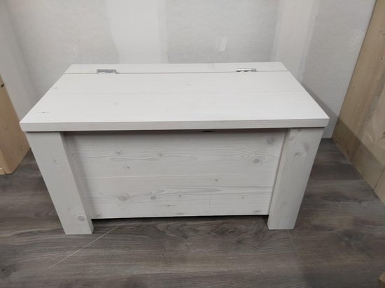 Speelgoedkist ''Middel'' van White Wash steigerhout 46x80x44 cm