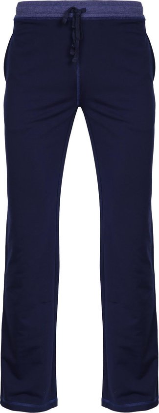 La-V Loungewearbroek met rechte pijp van sweatsof voor heren donkerblauw M