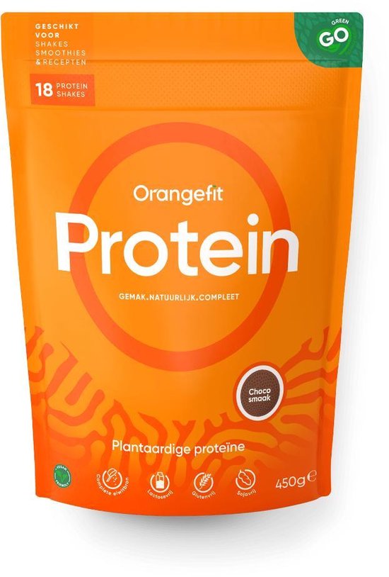 Orangefit Plantaardige Eiwitshake / Vegan Protein – Chocolade – 450 gram